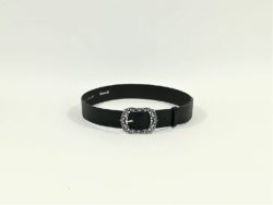 Curea piele sintetica neagra cu catarama metalica antic silver 4cm