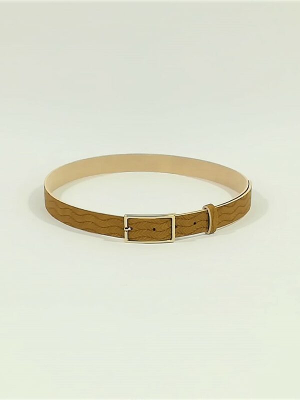 Curea piele sintetica camel cu model Cleopatra