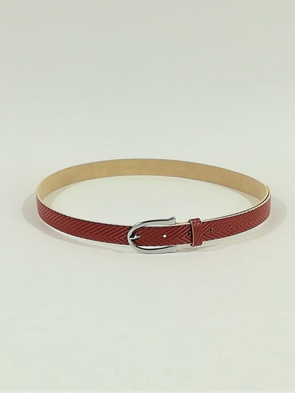 Curea piele sintetica rosie cu model Rosso