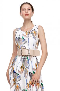 Curea piele naturala bej Bianca