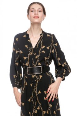 Curea din piele naturala neagra si catarama metalica ni lux 5 cm