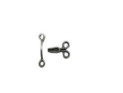 Set 20 inchideri metalice din doua parti (mos si baba) antic silver Mabo 1.5 cm