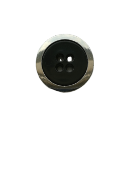 Set 20 nasturi din nylon negri si rama metalizata Mabo L.40 2.5 cm