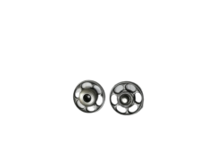 Set 6 capse metalice din doua parti antic silver Mabo L.36 2.2 cm