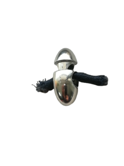 Set 4 opritori metalici snur ovali argintii Mabo diametrul trecere 0.6 cm