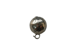 Set 10 nasturi metalici tip bila cu picior antic silver Mabo diametrul 1.6 cm