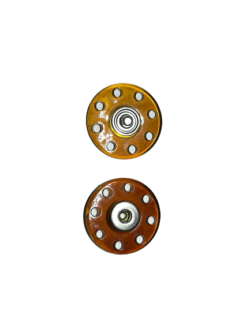 Set 10 capse nylon din doua parti maro-tartaruga cu inchidere metalica Mabo L.36 2.2 cm