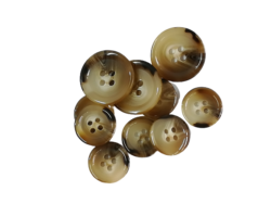 Set 120 nasturi poliester imitatie corn maro deschis Mabo L.32 2 cm L.24 1.5 cm