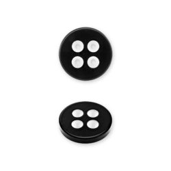 Set 30 nasturi poliester cu patru gauri duo negru-alb Mabo L.36 2.2 cm