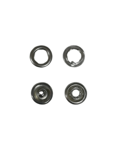 Set 50 capse metalice din 4 parti cu gheare de prindere argintii Mabo 1.1 cm