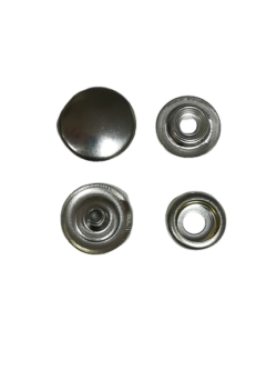 Set 20 capse metalice din 4 parti cu inchidere puternica (strapo forte) silver Mabo L.24 1.5 cm