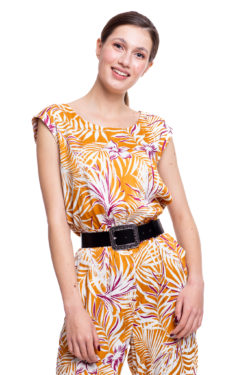 Curea piele neagra cu catarama motive florale