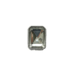 Set 6 nasturi metalici cu picior si piatra nylon transparenta Mabo 2.9 cm