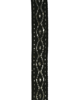 Rola 30 m banda poliester decorativa neagra/aurie  Mabo 1.5 cm