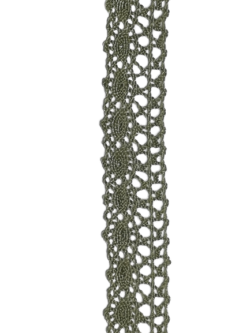 Rola 30 metri dantela bumbac verde Mabo 2 cm