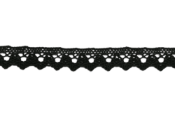 Rola 20 metri dantela bumbac neagra Mabo 1 cm