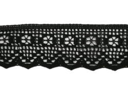 Rola 20 metri dantela bumbac neagra Mabo 5,5cm