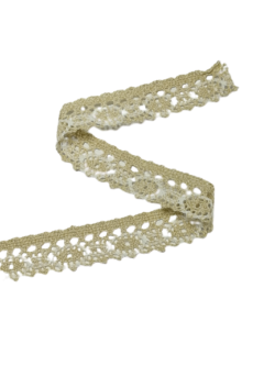 Rola 15 metri dantela bumbac natur/alba Mabo latime 2.3 cm