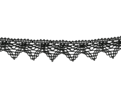 Rola 30 metri dantela bumbac neagra Mabo latime 2 cm