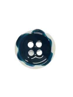 Set 20 nasturi 4 gauri poliester emailati culoarea alb+albastru Mabotex 2.5 cm