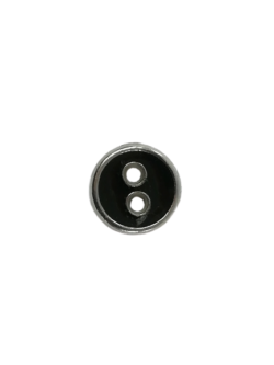 Set 20 nasturi metalici 2 gauri emailati culoare silver/navy Mabo 1.1 cm