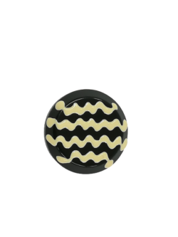 Set 10 nasturi poliester emailati MABO cul.negru+bej L.48 (30mm )