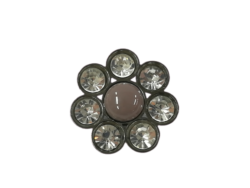 Set 6 nasturi metalici bijuterie cu cristale  Mabo 3.2 cm
