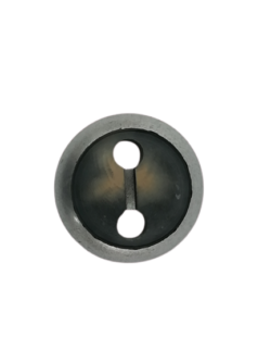 Set 15 nasturi poliester cu doua gauri imitatie corn si contur metalizat  Mabo L.32 2 cm