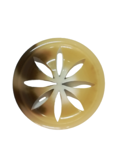 Set de 10 nasturi poliester cu gauri laser imitatie corn Mabo L.60 3.8 cm