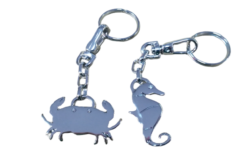 Set 2 brelocuri metalice silver cu stras fashion calut de mare /crab
