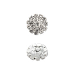 Set 10 nasturi metalici bijuterie cu cristale transparente  MABO 1.9 cm