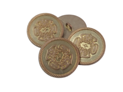 Set 12 nasturi metalici cu picior  cupru-auriu Mabotex 2.5cm
