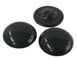 Set 10 nasturi poliester cu picior negri Mabotex 3.4cm