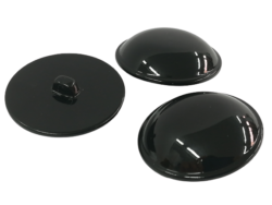 Set 10 nasturi poliester cu picior negri superluciosi Mabotex 3.4 cm