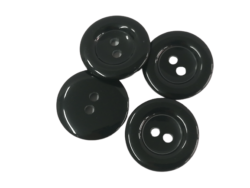 Set 30 nasturi poliester cu doua gauri negri Mabotex 2.8cm