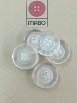Set 30 nasturi poliester transparenti cu 4 gauri Mabo 2.2 cm