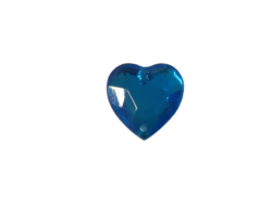 Set 20 pietre din nylon bleu,inima 1.5cm x1.5cm