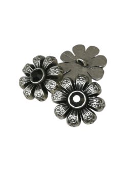 Set 6 nasturi metalici cu picior si stras, tip bijuterie ,antic silver Mabotex 2.5cm