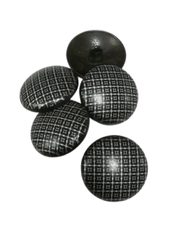 Set 10 nasturi metalici cu picior print geometric Mabotex 2.8cm