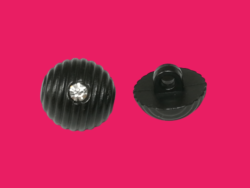 Set 20 nasturi nylon cu picior negri Mabotex 1.2cm