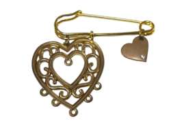 Brosa metalica model inima Mabotex 3.7cm