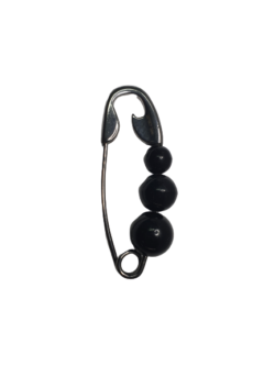 Set 5 ace de siguranta ornamentale supradimenionate in culoare negru lucios si bile negre