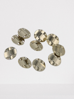 Set 10 nasturi metalici cu picior auriu pal si fatetati Mabo L.36 2.2 cm