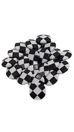 Set 20 nasturi din nylon cu picior bicolori alb/negru Mabo L.36 2.2 cm