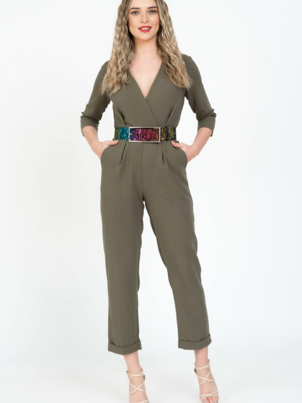 Curea piele naturala print logo multicolora Fantasy