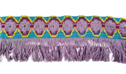 Banda bumbac cu franjuri ornamentala lila Mabotex 6 metri