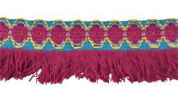 Banda bumbac ornamentala cu franjuri rosie Mabotex 6 metri