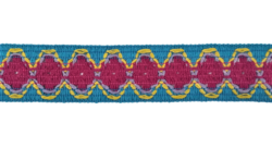 Rola 20 metri banda bumbac ornamentala albastra-multicolora Mabotex 3cm