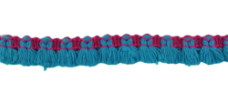 Rola 10 metri banda bumbac cu franjuri scurti albastri Mabotex 1.5cm