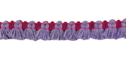 Rola 10 metri banda bumbac cu franjuri scurti lila-rosu Mabotex 1.5cm